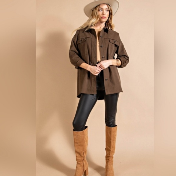 “ALL YOU NEED IS LOVE” Denim Shacket - Picture 5 of 5